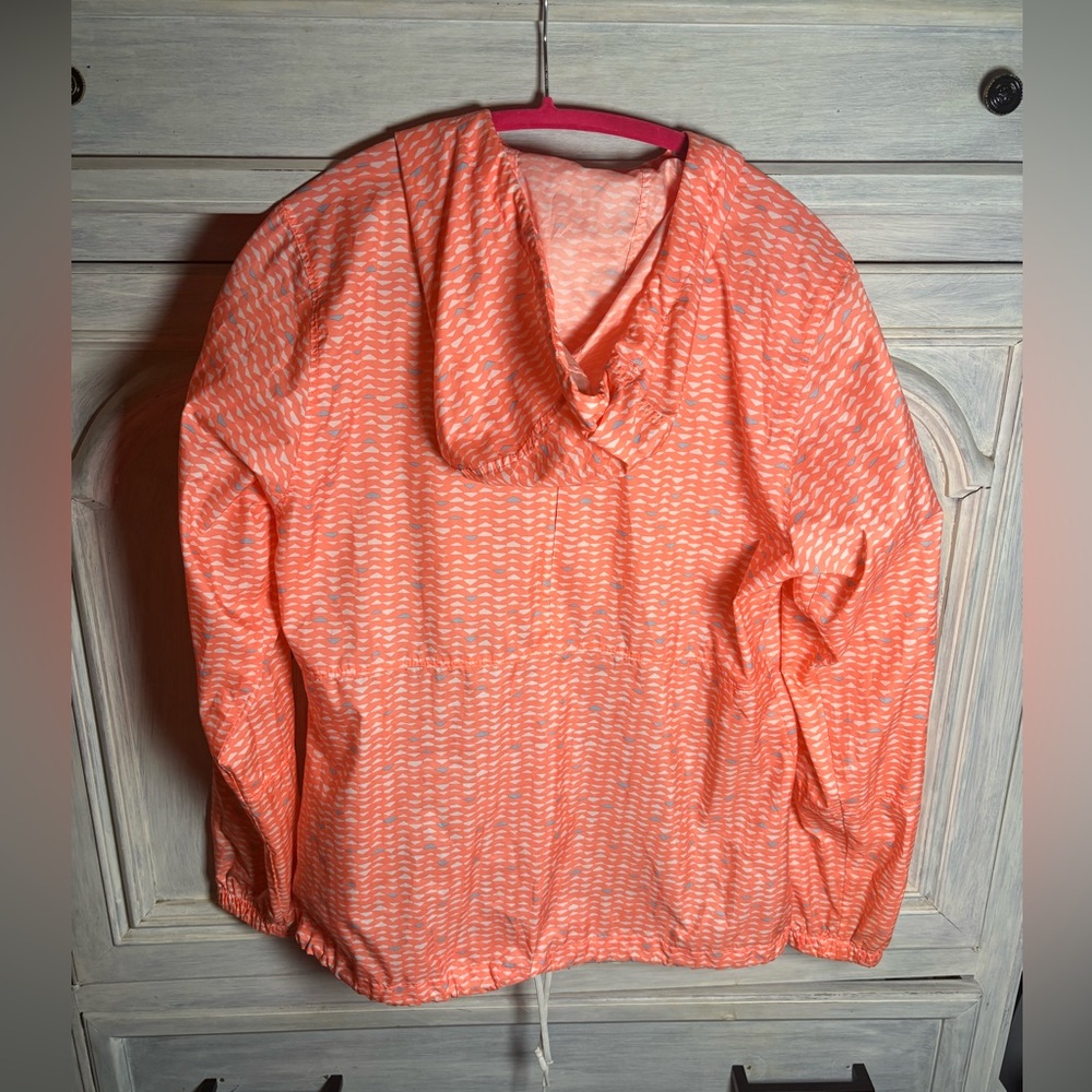 Columbia Neon‎ Orange Retro 90’s Printed Flash Forward Windbreaker Rain Outdoors - Picture 8 of 9